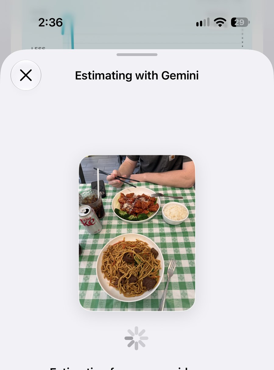 Capturing a meal photo with an optional note